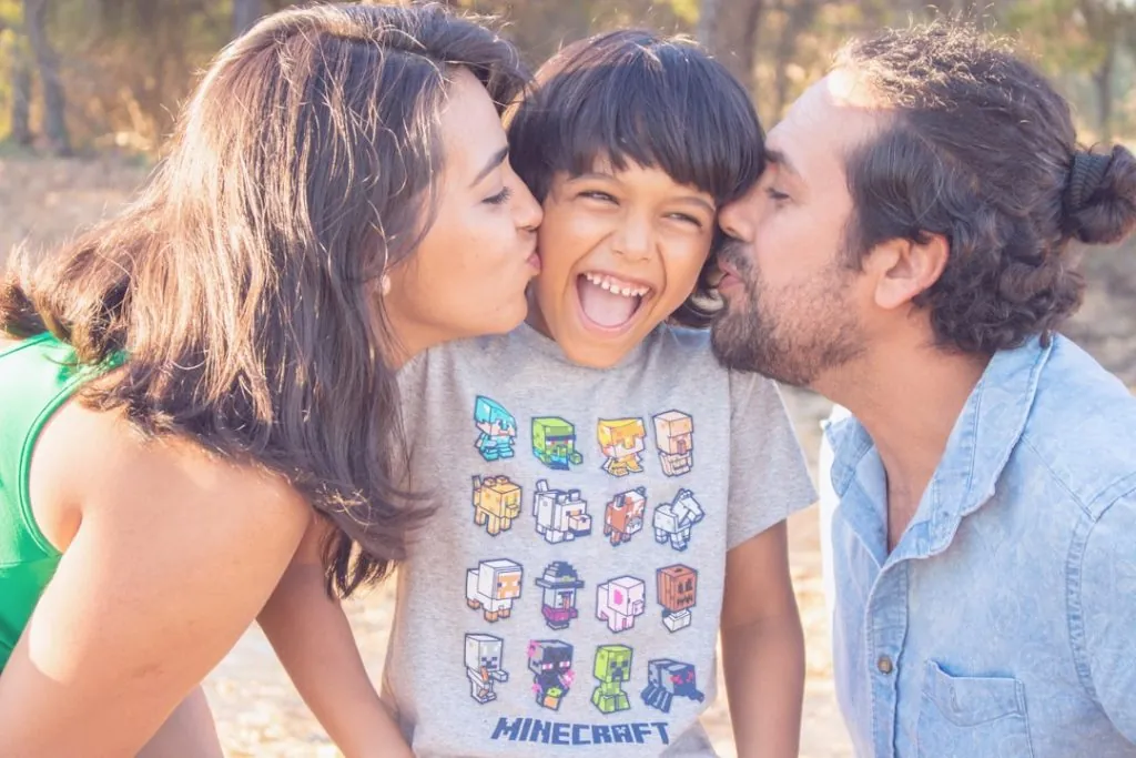 Happy family at the beach